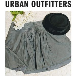 Kimchi Blue Grey Silk Pleated A Line Skirt